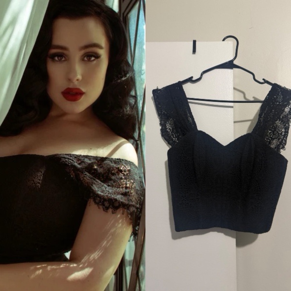 La Femme En Noir Southern Gothic Bustier Top in Black Medium